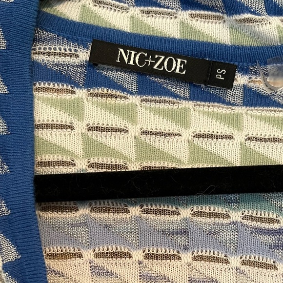 Nic +Zoe Prism Blue White Stripe Drapey
Cardigan Sweater - Picture 6 of 10